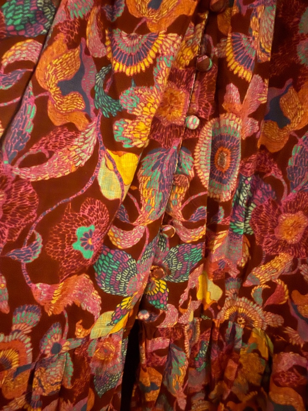 Anthropologie Midi Length colorful dress with button details - Picture 3 of 4
